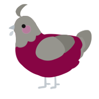 A maroon and ash chicken with a head pattern