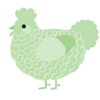 A gluppy chicken with a lace pattern