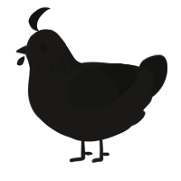 A sable and black chicken with a neck-speckle pattern