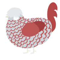 A mist and red chicken with a lace pattern