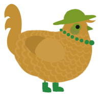 A gold chicken with a lace pattern