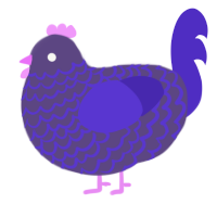 A overcast and indigo chicken with a lace pattern
