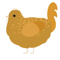 A gold and orange chicken with a half-lace pattern