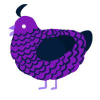A violet and tumblr chicken with a lace pattern