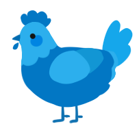 A sapphire and sky chicken with a head pattern
