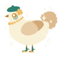 A cream and beige chicken