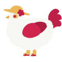 A white and crimson chicken