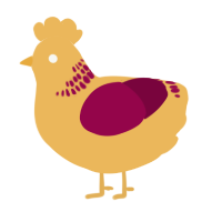 A honey and maroon chicken with a neck-band pattern