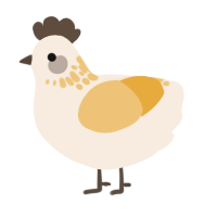 A cream and honey chicken with a neck-speckle pattern