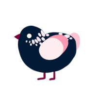 Grass Jelly, a tumblr and rose chicken with a neck-speckle pattern