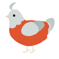 A vermilion and silver chicken with a head pattern