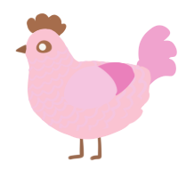 A rose and pink chicken with a lace pattern