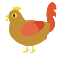 A gold and vermilion chicken