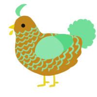 A ochre and spring chicken with a lace pattern