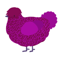 A wine and plum chicken with a double-lace pattern