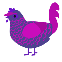 A overcast and fuchsia chicken with a lace pattern