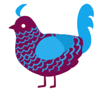 A wine and sky chicken with a lace pattern