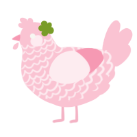 A rose chicken with a lace pattern