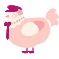 A rose chicken with a head pattern