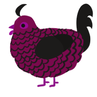 A wine and sable chicken with a lace pattern