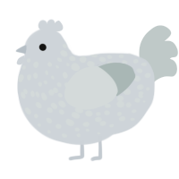 A mist and silver chicken with a speckle pattern