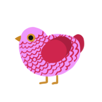 Valentine, a lavender and crimson chicken with a lace pattern