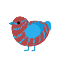 (unnamed), a red and sky chicken with a bar pattern