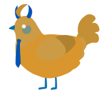 A orange and gold chicken with a head pattern