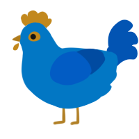A sapphire and ultramarine chicken