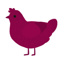 A maroon chicken with a double-lace pattern