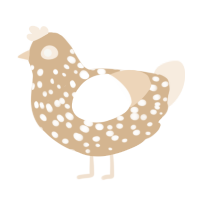 A beige and cream chicken with a speckle pattern