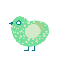 Bubble, a spring and gluppy chicken with a speckle pattern