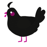 A black chicken with a half-lace pattern