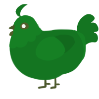 A leaf chicken with a head pattern