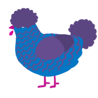 A sapphire and overcast chicken with a lace pattern
