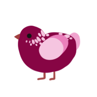 Ethidium Bromide, a maroon and pink chicken with a neck-speckle pattern