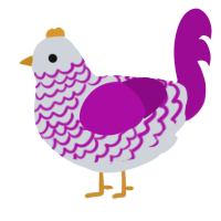 A mist and plum chicken with a lace pattern