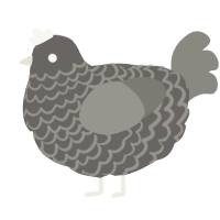 A grey and ash chicken with a lace pattern