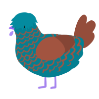 A sea and russet chicken with a lace pattern