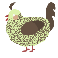 A apple and bark chicken with a double-lace pattern