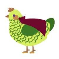 A lime and leaf chicken with a lace pattern