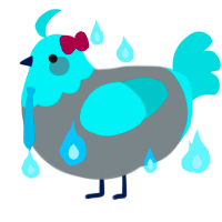 A ash and turquoise chicken with a head pattern