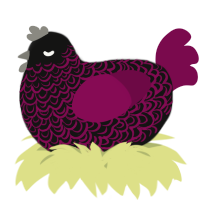 A black and wine chicken with a double-lace pattern
