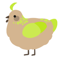 A beige and lime chicken with a neck-speckle pattern