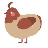 A beige and russet chicken with a head pattern