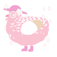 A rose and cream chicken with a half-lace pattern