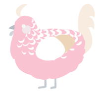 A rose and cream chicken with a half-lace pattern