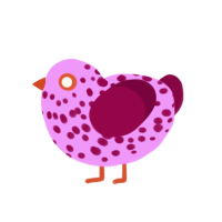 (unnamed), a lavender and maroon chicken with a speckle pattern