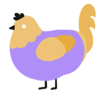 A lilac and honey chicken with a head pattern