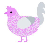 A lavender and mist chicken with a double-lace pattern